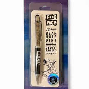 F**CKFACE Podcast Authentic Bean Hole Dirt Souvenir Pen & F**CKFACE Bendy Straw